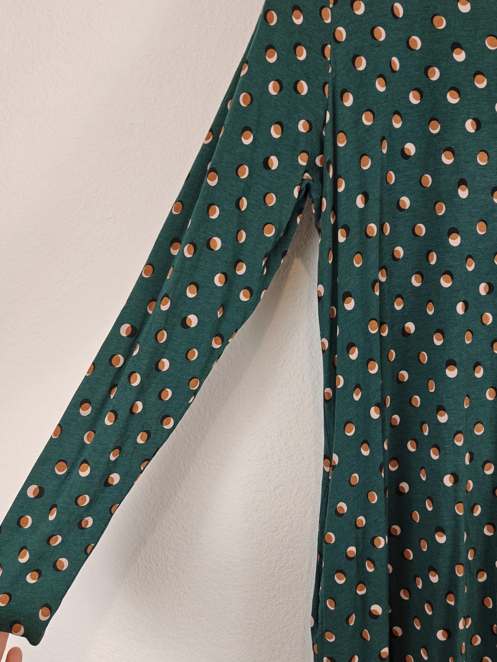 Boden Forest Green Polka Dot Swing Tunic Dress | Tencel Cotton Blend Pockets 12R - Picture 4 of 12